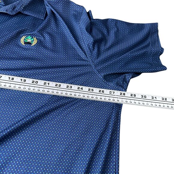 Peter Millar Summer Comfort Polo Shirt Mens 2XL XXL Blue Eagle Golf Geometric - Picture 8 of 12